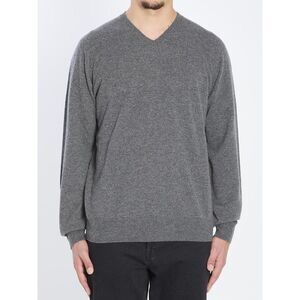 THE ROW Men's V-Neck Cashmere Sweater Men GREY Sweaters & Cardigans